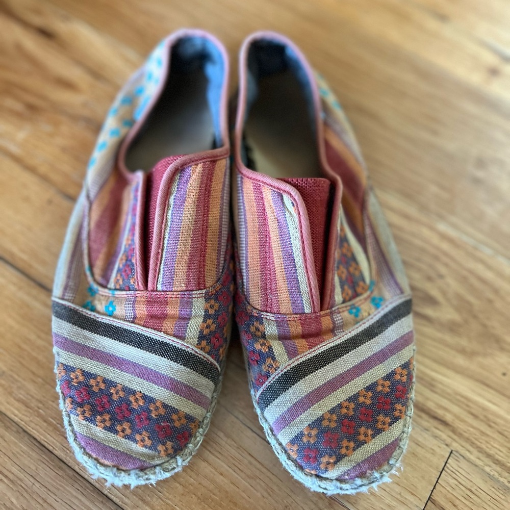 Vibrant, Colorful Canvas Toms with Jute Style Sole